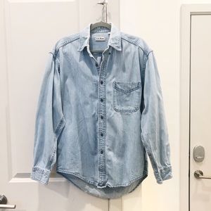 🏔 Vtg L.L. Bean Thick Denim Button Down Shirt